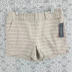 NWT Darjoni Linen Blend Striped Shorts Women's 6